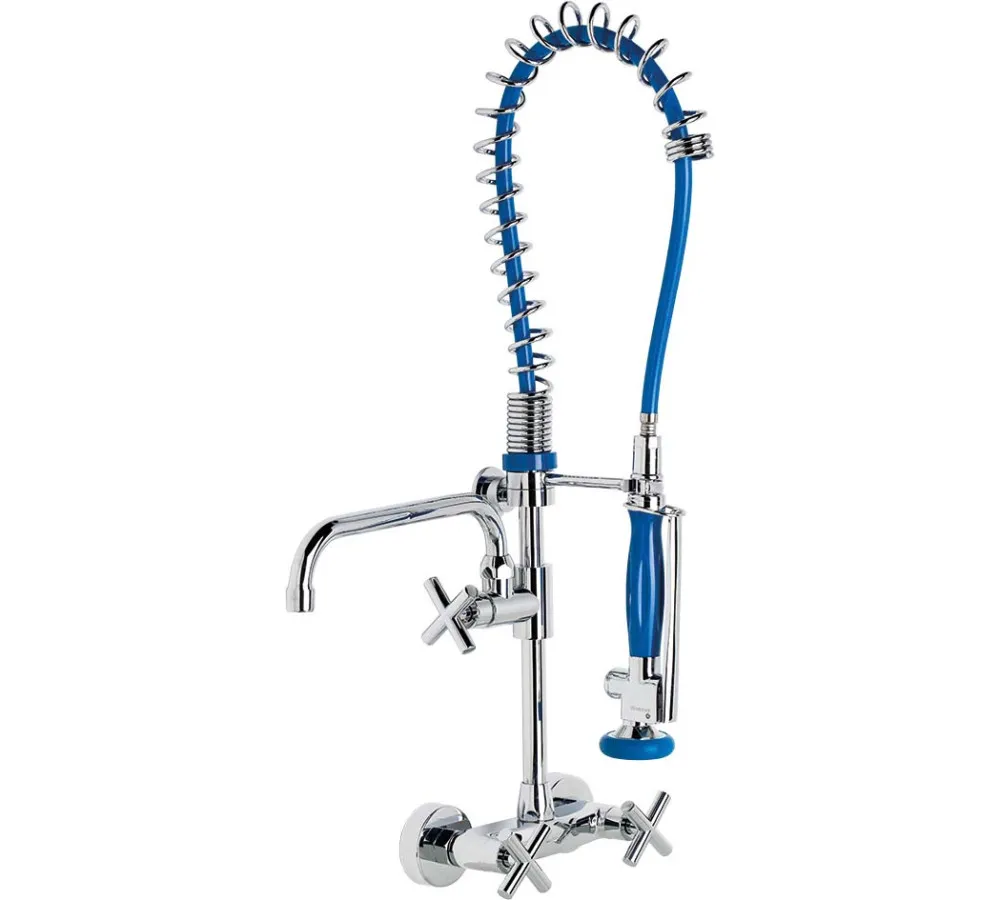 Columna Prelavado con Mezclador Mural y Caño